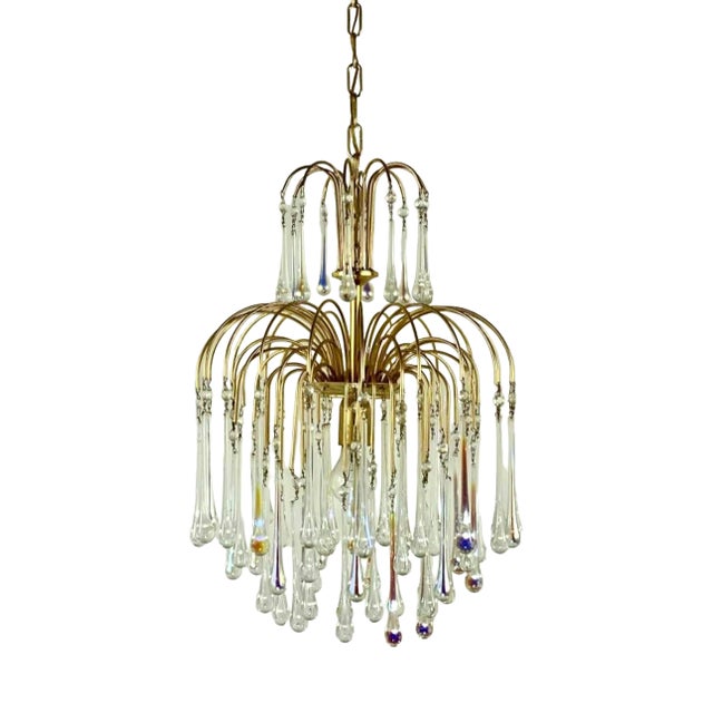 Murano Glass Vintage Designer Chandelier, Massive Belgium, 1970s For Sale