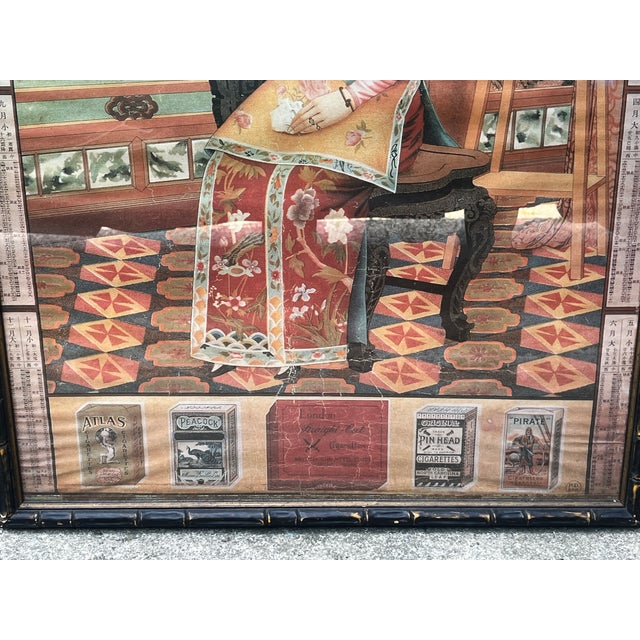 Antique Chinese Cigarette Advertising Calendar Print For Sale - Image 6 of 11