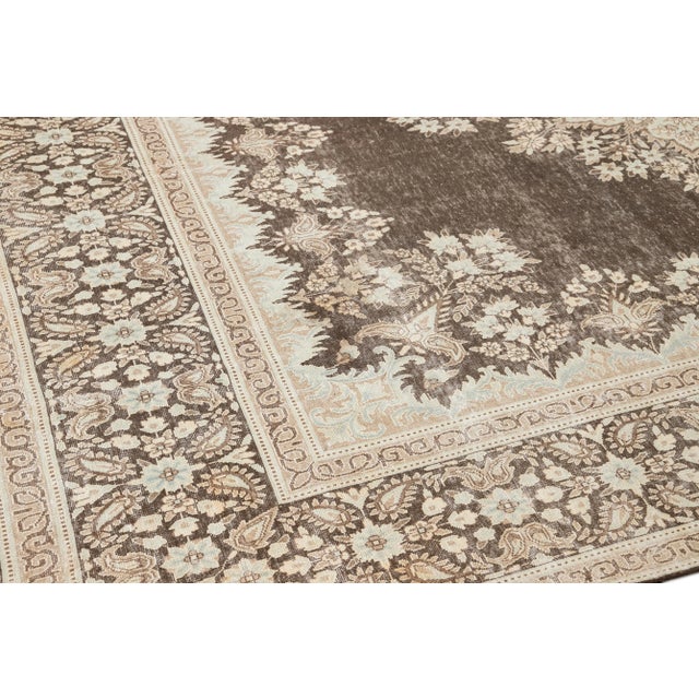 Gray Early 20th Century Vintage Medallion Wool Rug For Sale - Image 8 of 12