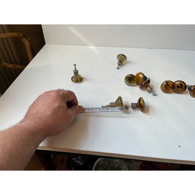 Vintage Swedish Green and Amber Glass Knobs, 1960s, Set of 10 For Sale - Image 9 of 11