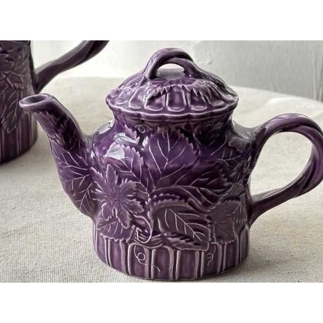Ceramic Vintage MCM the Haldon Group Tea Serving Set 2 Teapot & 2 Platters For Sale - Image 7 of 9