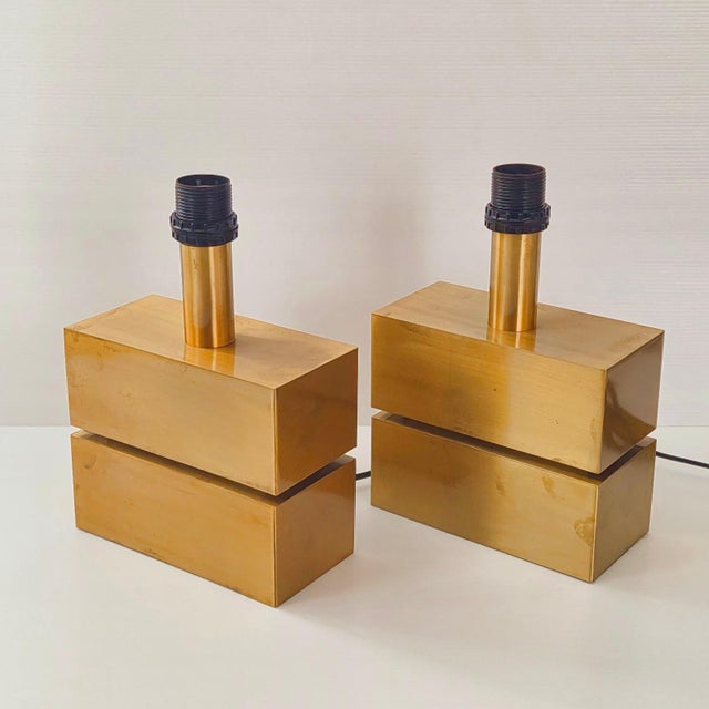 Table Lamps in Brushed Gold Metal from Maison Charles, 1970s, Set of 2 For Sale - Image 13 of 13