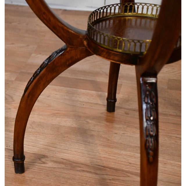 1930s English Regency Mahogany & Leather Top / Mirrored Pair of Side Tables / End Tables For Sale - Image 14 of 18