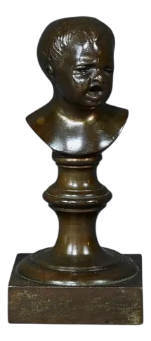 Bronze Jean Qui Pleure Statuette after J-A. Houdon, Late 19th Century