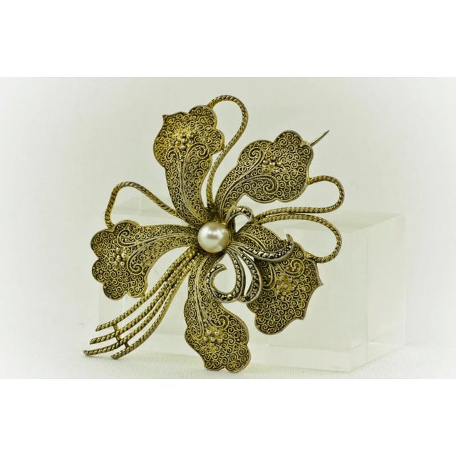 Metal Large Flower Brooch by Theodor Fahrner, Germany, 1935 For Sale - Image 7 of 7