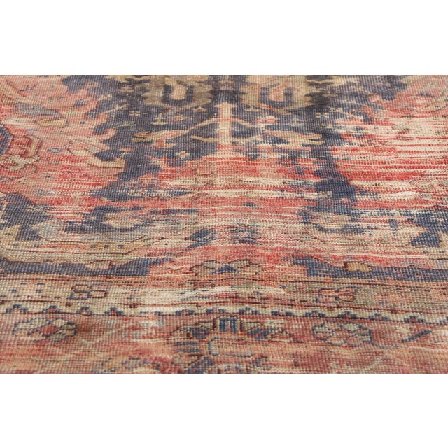 Late 19th Century Distressed Antique Turkish Oushak Rug - 09'05 X 09'11 For Sale - Image 5 of 9