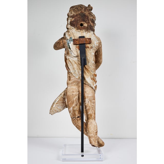 18th Century, Heralding Angel Sculpture, circa 1730 For Sale In Los Angeles - Image 6 of 6