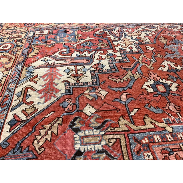 Late 19th Century Antique Persian Serapi Rug 9’4” X 12’4” For Sale - Image 5 of 7