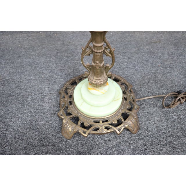 Brass & Onyx Floor Lamp For Sale - Image 4 of 10