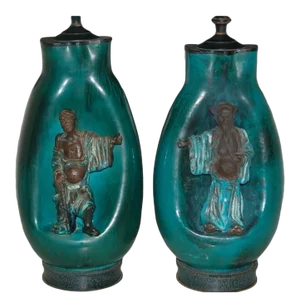 Fantoni Ceramic Chinese Scholar Lamps