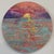 A brilliant lowcountry sunset over the Atlantic Ocean. One-of-a-kind original oil painting on 8-inch round stretched...