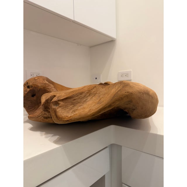 Contemporary Adrianna Shamar's Organic Teak Wood Vessel. For Sale - Image 3 of 4