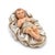 The Infant Jesus reclines on a softly sculpted cradle, with natural painted skin tones and ivory fabric accented in gold....