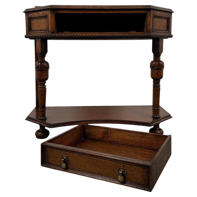 20th Century Jacobean Revival English Oak Side Table For Sale - Image 3 of 12