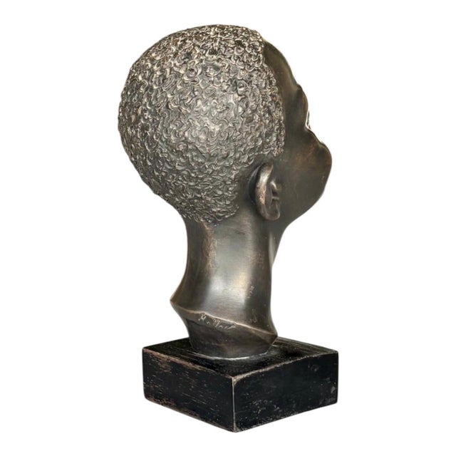 Wood French Art Deco Decorative Bust, 1940s For Sale - Image 7 of 9