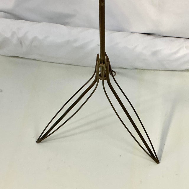 1980s Vintage Brutalist Rustic Metal Floor Candle Stand After Curtis Jere’. For Sale - Image 10 of 11