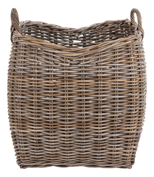 Grey Wash Rattan Basket