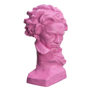 Pop Art Plaster Bust of Ludwig van Beethoven in Terracotta, 1890s For Sale