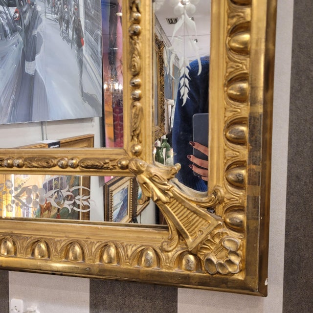 Napoleon III Carved and Gilded Wood Wall Mirror, France, 1880s For Sale - Image 18 of 18