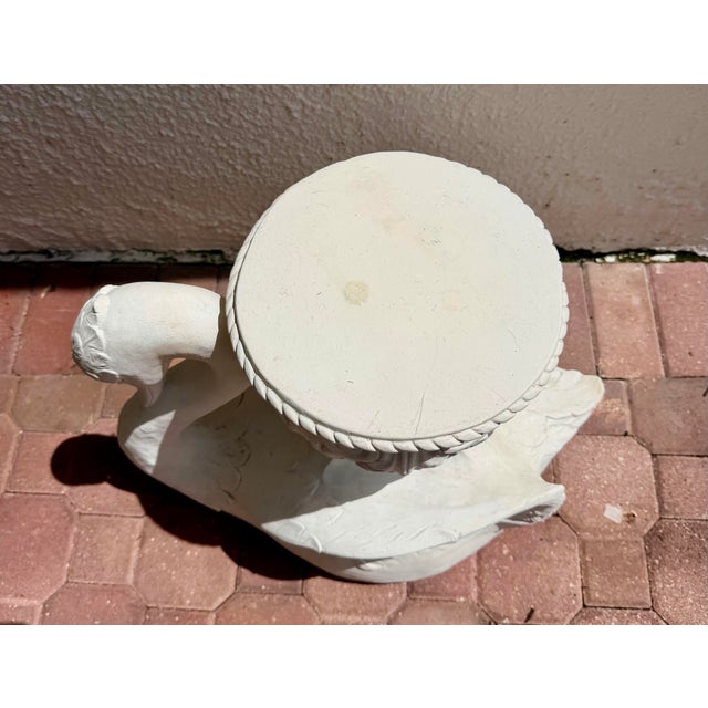 Sculpture Materials Plaster Swan Garden Stool or Drink Table For Sale - Image 7 of 9