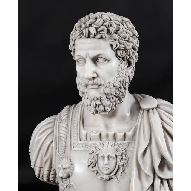 Antique 20th Century Marble Busts of Emperors Lucius Verus & Antoninus Pius, Set of 2 For Sale - Image 12 of 18