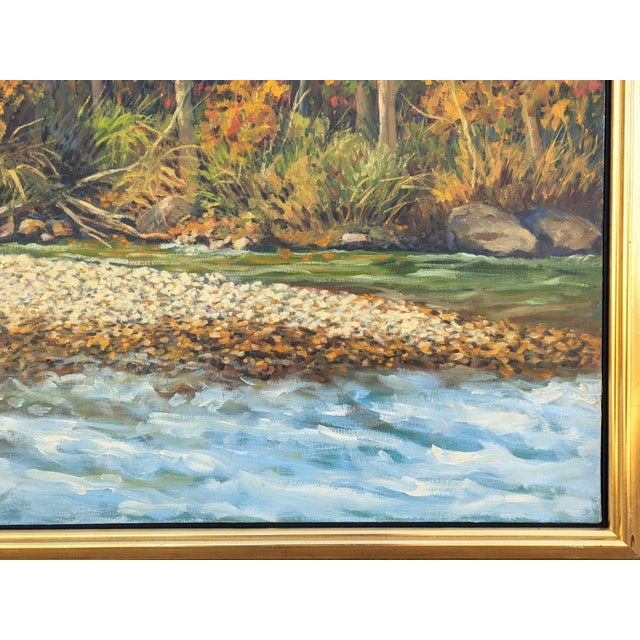 Brown Jerry Greenberg "Arkansas River Ozarks" Contemporary Realistic Forested Landscape Painting, 1995 For Sale - Image 8 of 12