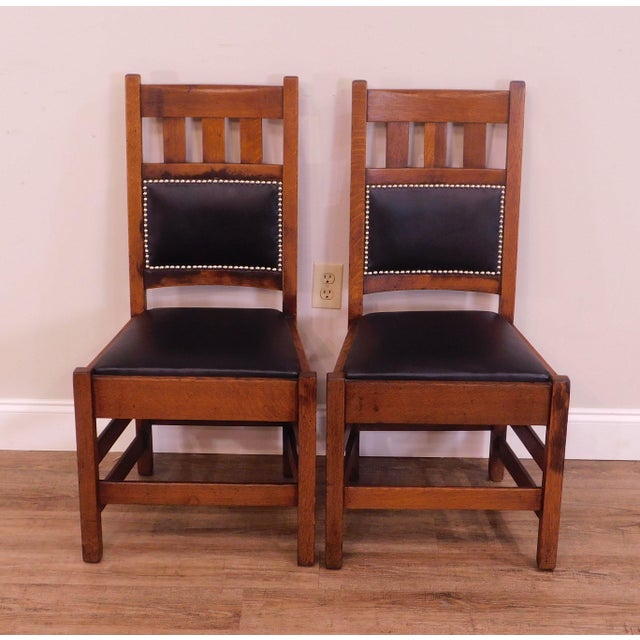 Stickley Brothers Antique Mission Oak Pair Side Chairs Chairish