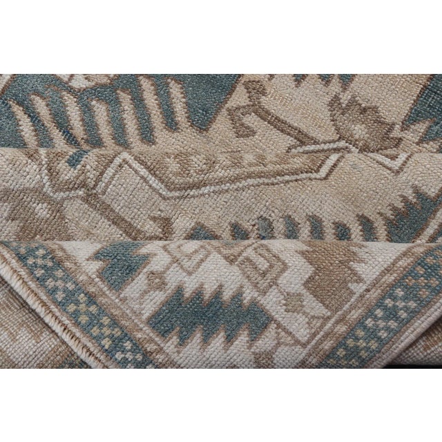 Vintage Turkish Oushak Rug With Geometric Medallions 3'10" X 6'7" For Sale - Image 9 of 10