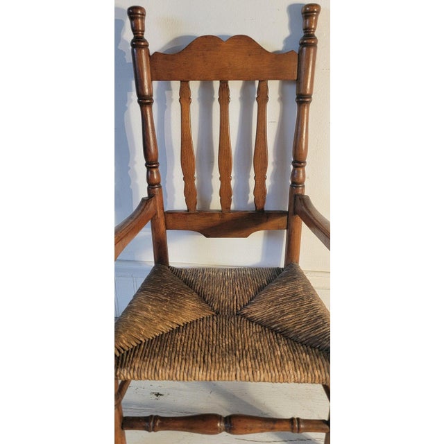 Brown 19Thc Banister Back Child;s Chair From New England For Sale - Image 8 of 9