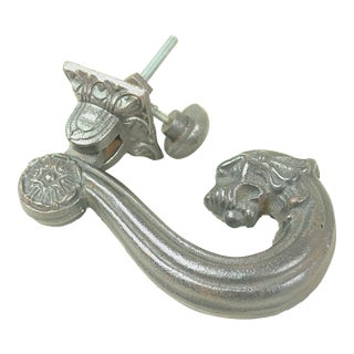 Mid 19th Century French, Napoleon III Period Cast Iron Door Knocker For Sale