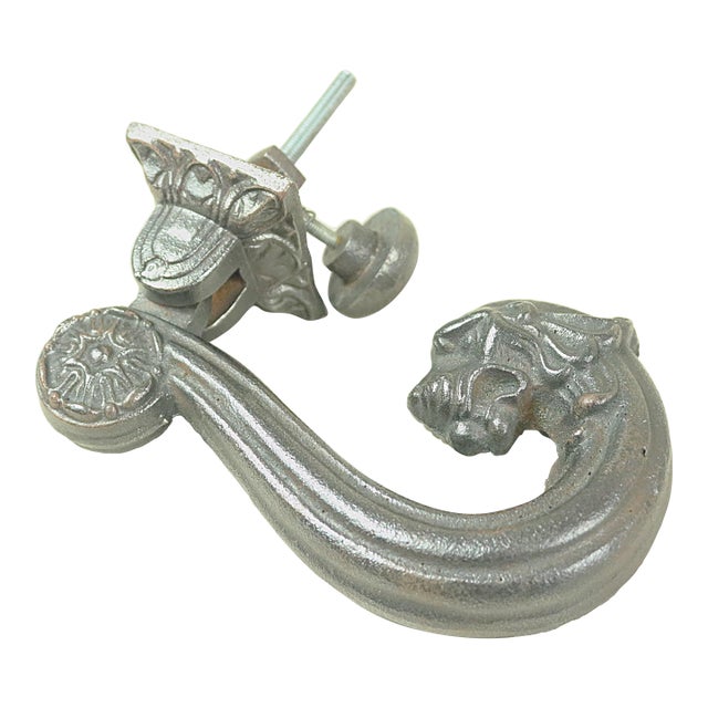 Mid 19th Century French, Napoleon III Period Cast Iron Door Knocker For Sale
