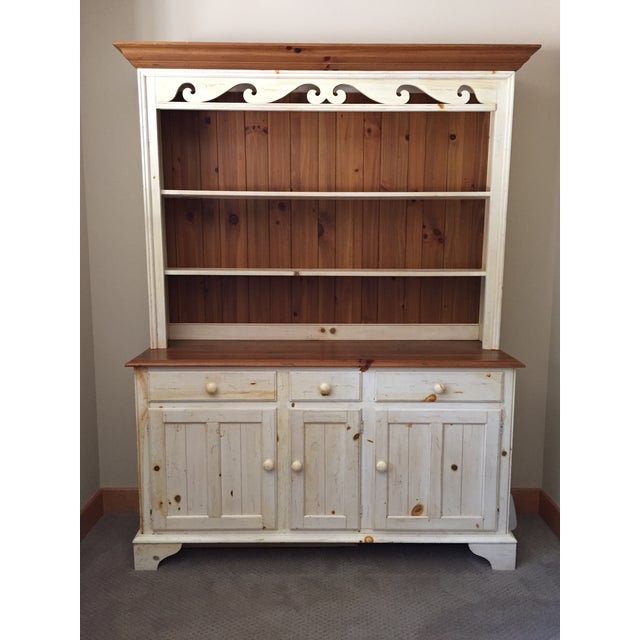 Ethan Allen Farmhouse China & Hutch Chairish