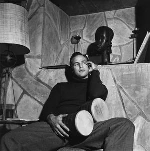 Marlon Brando at His Beverly Glen Home in Los Angeles, 1953. 11x14 Print by Sid Avery