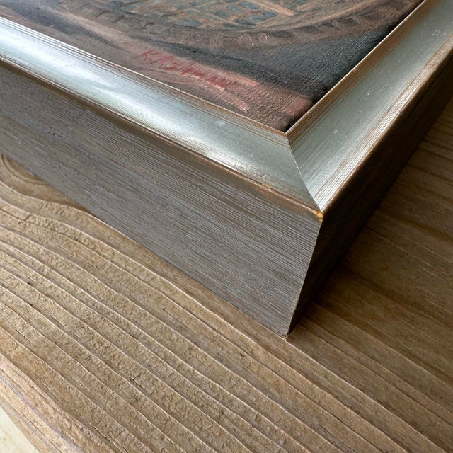 2020s Roses and Berries in Vase Still Life Framed Oil Painting, the Weaver's Table by Artist Kristin Ashman For Sale - Image 5 of 10