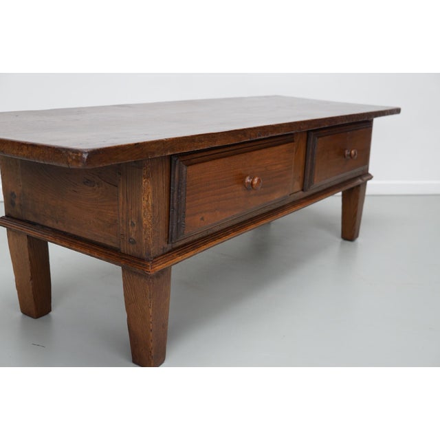 19th Century Spanish Farmhouse Rustic Chestnut Coffee Table For Sale - Image 10 of 17