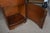 Wood 1950s Vintage Mid Century Curved Front Wooden Nightstand W/ Cupboard & Drawer Brass Hardware For Sale - Image 7 of 12