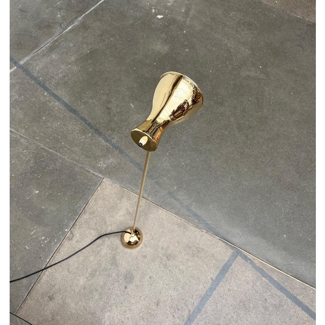 Mid-Century Swiss Brass Minimalist Floor Lamp by Dieter Schulz for Wohnbedarf Ag, 1950s For Sale - Image 9 of 18