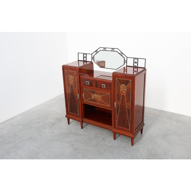 Art Deco Marquetry Cabinet from De Coene Freres, Belgium, 1920s For Sale - Image 11 of 18