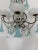 C 1930 Aqua Blue Murano Bell Flowers Crystal Prisms Sconces One of a Kind For Sale - Image 6 of 11