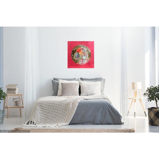 Contemporary Drawing, Parrot in a Golden Cameo For Sale In Los Angeles - Image 6 of 7