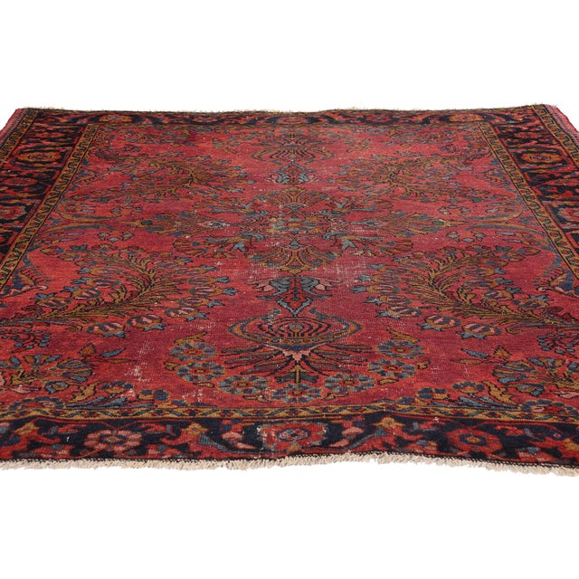 Victorian Late 19th Century Persian Lilihan Rug, 04'11 X 05'05 For Sale - Image 3 of 10