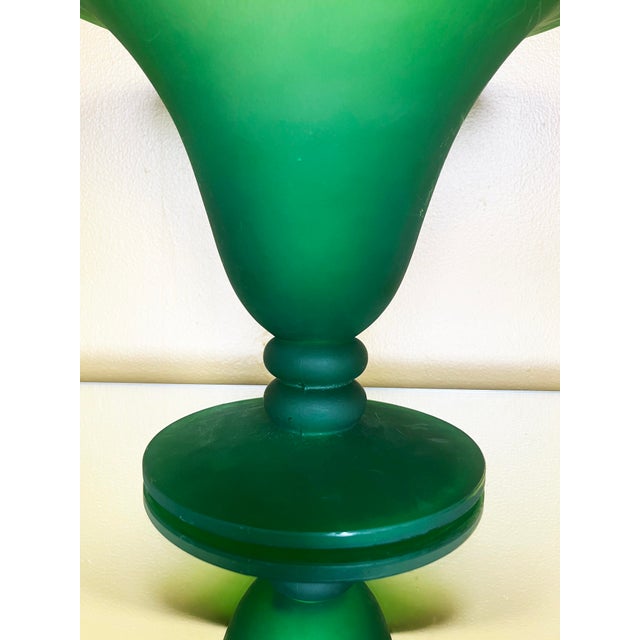 Green Large 1980s Spanish Artisan Green Glass Centerpiece Bowl For Sale - Image 8 of 12