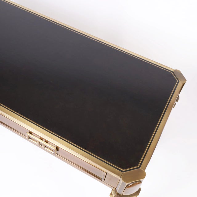Late 20th Century Mastercraft Mid Century Bronze Writing Desk For Sale - Image 5 of 10