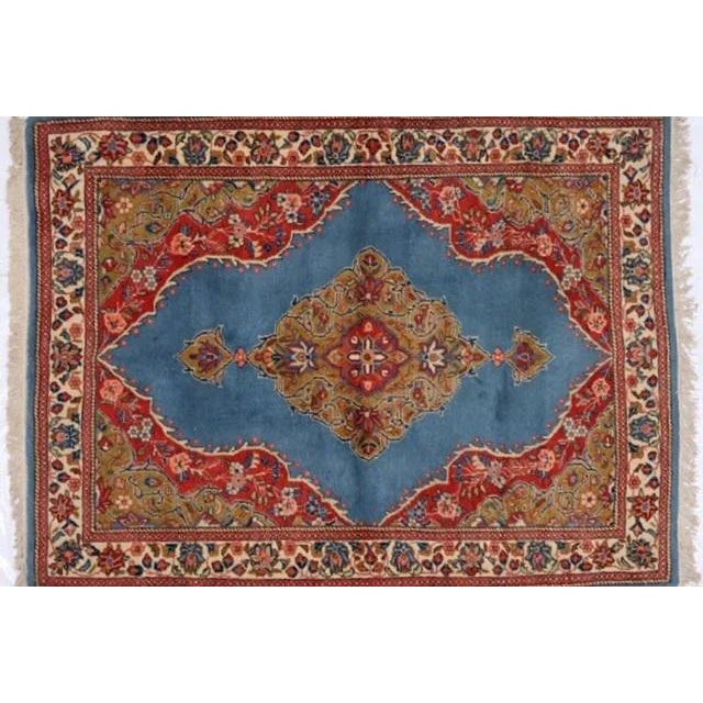 Wool pile genuine hand made vintage Persian sarouk -