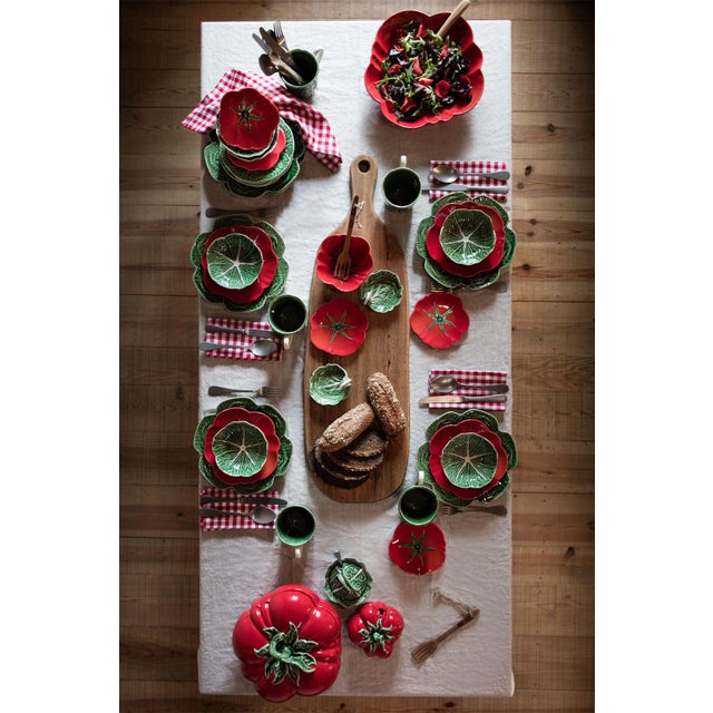 Traditional Bordallo Pinheiro Cabbage Leaf With Curvature Plate 7", Green, Set of 2 For Sale - Image 3 of 5