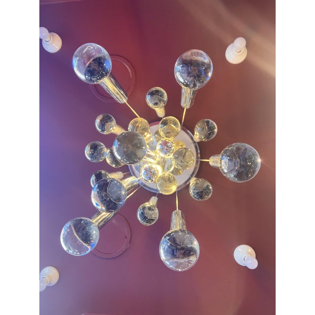 Chrome and Glass Chandelier by Gaetano Sciolari, 1960s For Sale - Image 9 of 12
