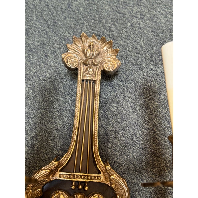 Traditional Early 20th Century French Empire Gilt Bronze Wall Sconces, Pair For Sale - Image 3 of 10