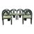 Set of 6 Postmodern Green Bent Rattan Dining Chair in the Style of Axel Enthoven For Sale