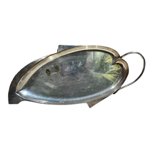 1950s Three Crowns Silverplate Leaf Tray