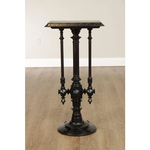 Wood Victorian Renaissance Revival Antique Walnut Carved Pedestal For Sale - Image 7 of 12